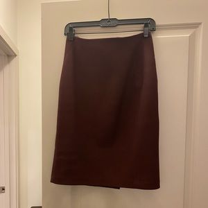 WHBM Burgundy Textured Pencil Skirt